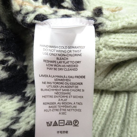 Anthropologie Turtleneck Tunic Sweater Fair Isle Mint Green - Small - Picture 7 of 9